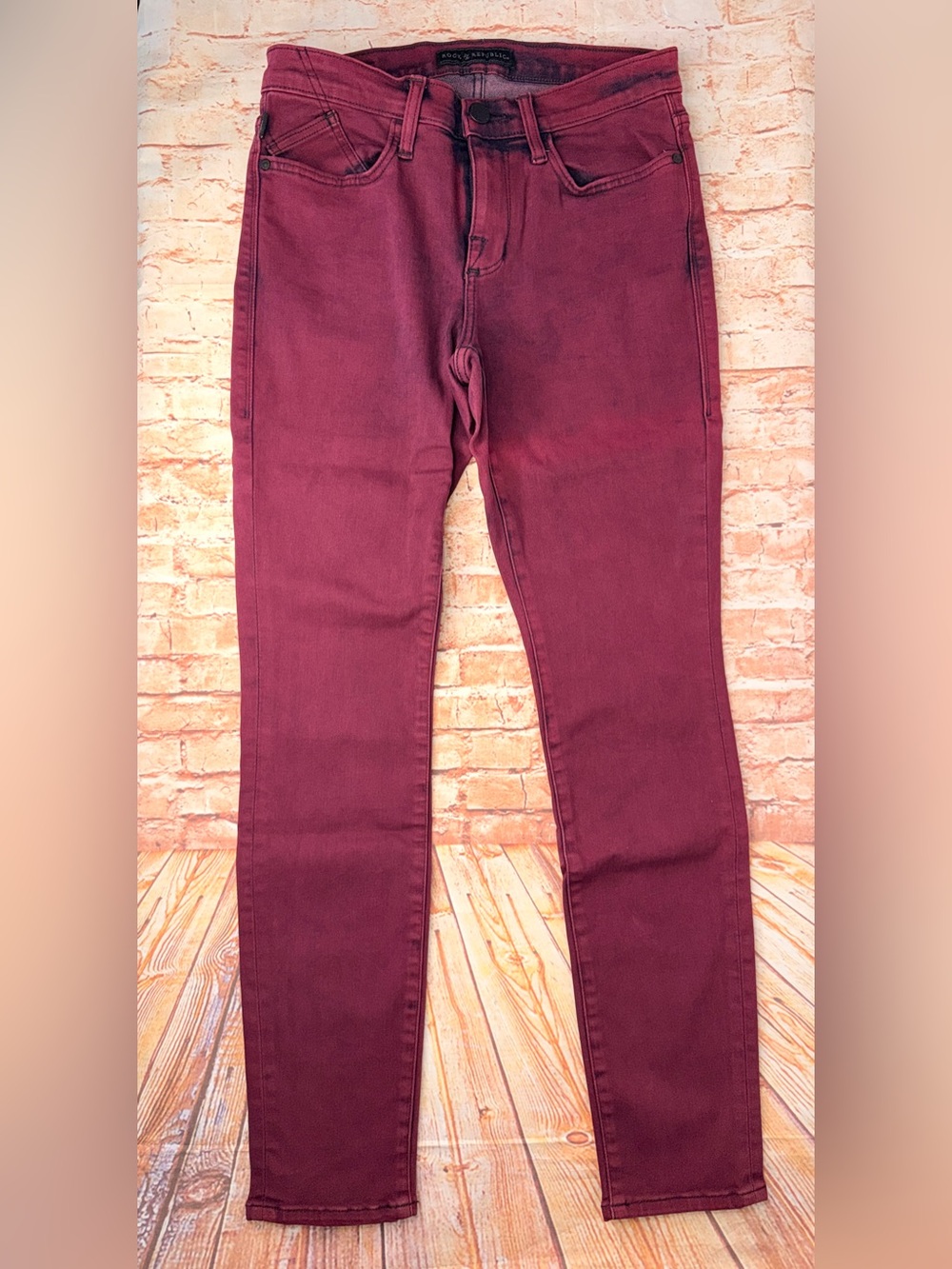 Rock & Republic Burgundy Slim Fit Jeans